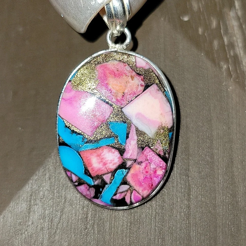 Turquoise & Spiny Oyster Pendant